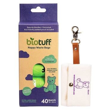 BioTuff Nappy Waste Bags and Dispenser 4 x 10 Bag Rolls